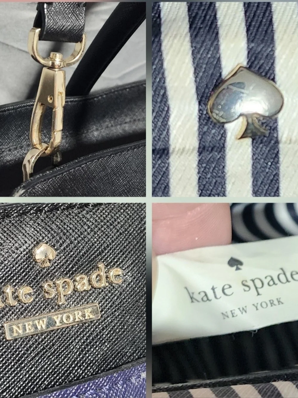 Kate Spade New York Cameron Street Candace Blue Black Satchel Purse Shoulderbag